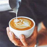 Pichet en acier inoxydable fantaisie avec bec verseur gradué pour la préparation de café au lait – Vente en gros