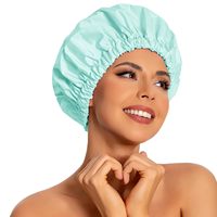 SOLPOP Bonnet de Douche Réutilisable pour Femme, Grand, Imperméable, Lavable, avec Bande Élastique, pour Cheveux Longs et Tresses