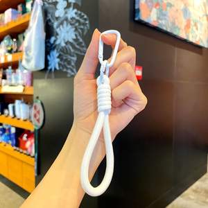 Porte-clés en corde tressée en nylon coloré, style simple, cordon court en maille avec mousqueton, porte-clés pour boucle - Product Image 6