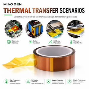 Nastro di sublimazione stampa di calore pellicola di poliimmide nastro adesivo PI resistente ad alta temperatura isolamento mascheratura per l'elettronica - Product Image 4