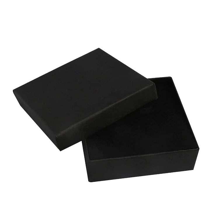 Black Lidded Cardboard Jewelry Box Earrings Organizer Storage Case