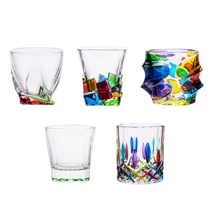 Vaso de varios colores diferentes, vasos para beber pintados irregulares, vidrio de Alcohol transparente con Base cuadrada y vasos de vidrio de colores - Product Image 3