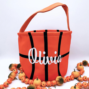 Cesta de dulces personalizada para niños, bolsa de calabaza para regalo de dulces infantiles, cubo de <span class=keywords><strong>Halloween</strong></span> para truco o trato, cesta de lona deportiva - Product Image 5