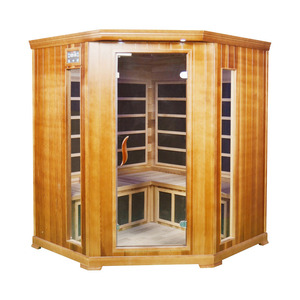 Salle de sauna de chauffage infrarouge lointain de coin de cèdre rouge fabriqué en usine pour intérieur Canada en bois - Product Image 1