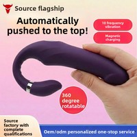 Baguette vibrante chauffante pour femmes, à double moteur magnétique, têtes flexibles, simulation du point G, stimulation par poussée