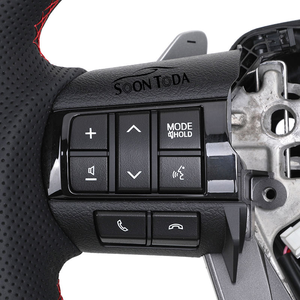 Volant sport en cuir et fibre de carbone pour Toyota Land Cruiser LC79 LC76 LC70 LC300 2008-2021, style <span class=keywords><strong>GR</strong></span> Sport, noir - Product Image 4