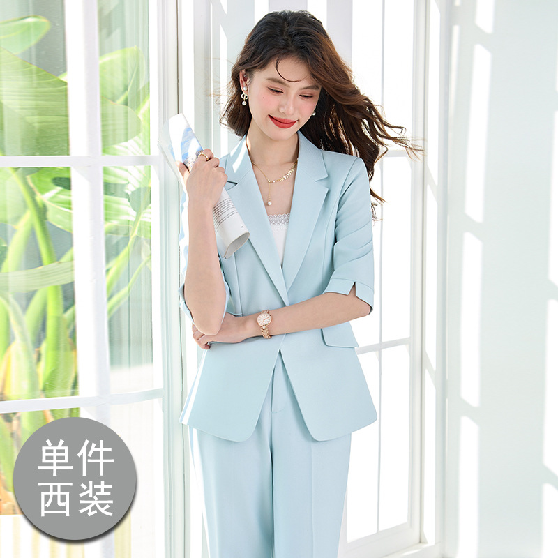blue suit
