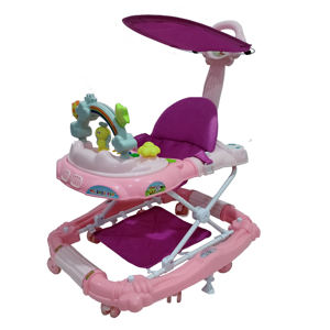Trotteur d'activités Offre Spéciale 3 en 1 avec plateau d'alimentation et jouets/trotteur multifonctionnel à 8 roues avec musique et auvent. - Product Image 4