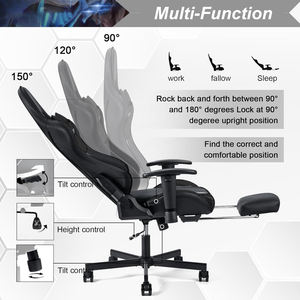 Chaise <span class=keywords><strong>de</strong></span> jeu PC <span class=keywords><strong>de</strong></span> luxe 2D pour adultes, grande taille, <span class=keywords><strong>bureau</strong></span>, 180 <span class=keywords><strong>kg</strong></span>, noir et blanc, <span class=keywords><strong>150</strong></span> <span class=keywords><strong>kg</strong></span>, chaise <span class=keywords><strong>de</strong></span> jeu pour personnes corpulentes - Product Image 2