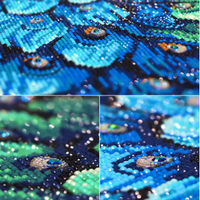 Peintures par numéro animal pleine perceuse ronde diamant 5D bricolage diamant peinture animaux paon plein carré diamant broderie