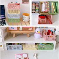 Panier de rangement de petite taille en stock caisse de rangement pliable en forme de rectangle pliable en plastique durable et fiable usine directe