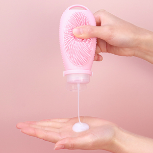 Botella de champú para apretar de silicona recargable cosmética portátil, Kit de viaje, botella de loción de embalaje de silicona, juego de viaje para artículos de tocador - Product Image 5