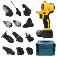 Kit d'outils électriques sans fil multifonction 12 en 1, têtes d'outils interchangeables, perceuse, meuleuse, tronçonneuse