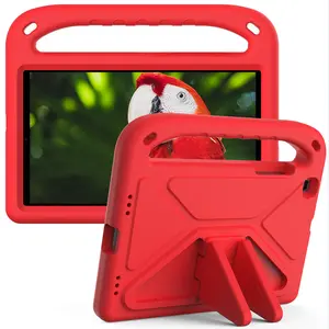 EVA Kids Shock Proof Convertible Handle Ultra Light Weight Protective Cover for Samsung Galaxy Tab A 8.0 2019 Tablet Red