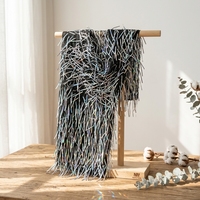 Tissu en maille à franges de paillettes argentées irisées Nanyee Textile, 6 cm de long, pour robe de soirée, robe de danse de scène