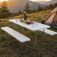 Vente flash - Ensemble de table et chaises pliantes en plastique pour la restauration