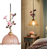 Lustre Rose Française à Hauteur Réglable, LED Intégrée, en Cuivre Massif, pour Salle à Manger, Chambre, Chevet, Bureau, Décoration Vintage pour la Maison