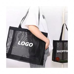 Mesh Beach Tote <b>Bag</b> - Lightweight Transparent <b>Net</b> Shopping <b>Bag</b> for Pool, Travel & Groceries, Reusable Carryall - Product Image 1