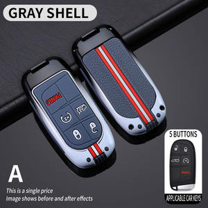 Housse de clé de voiture personnalisable pour Jeep Renegade Compass Grand Cherokee Chrysler 300C Wrangler <span class=keywords><strong>Dodge</strong></span>; <span class=keywords><strong>Porte</strong></span>-clés de protection accessoire - Product Image 2