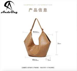 Andong Cowhide Fashion <b>Woven</b> Package Shoulder <b>Tote</b> <b>Bag</b> for Women's Ladies Outdoors Daily Commute Work Crossbody <b>Bags</b> Handbag - Product Image 3