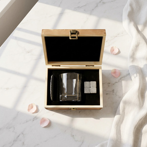 Ensemble de verres à whisky haut de gamme en stock aux États-Unis, coffret en bois, boîte de rangement en bois, ensemble de verres individuels, pierres à whisky, pour homme - Product Image 3