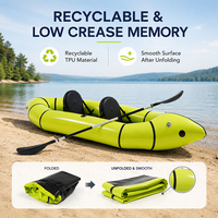 Kayak gonflable léger HOMFUL pour 2 personnes, en TPU, 3 m, pliable, pour les lacs, les rivières et les loisirs côtiers