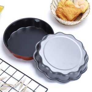 Round Cake Mold Carbon Steel Lace Edged Baking Pan Oven Safe For Home DIY Cake Making - Product Image 1