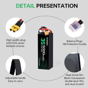 แบตเตอรี่โดรน 3S 6S 5000mah 8000mah แบตเตอรี่ลิเธียมไอออน แพ็คแบตเตอรี่ลิเธียมไอออนคุณภาพสูง ปลอดภัย สำหรับยูเอวี 10000mah-6S ลิเธียม-ไอออน - Product Image 2