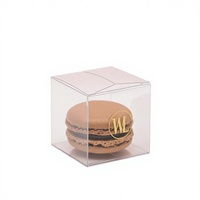 Boîtes de faveur en plastique PET transparent de 2x2x2 pouces recyclables Mini bonbons Macaron boîte de fête de mariage pour friandises portefeuilles estampage impression