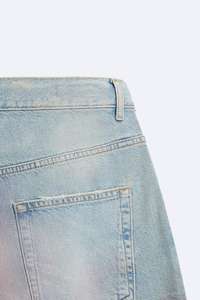 Short teint ample Short ample cinq poches effet lavé coloré fermeture à bouton avant - Product Image 4