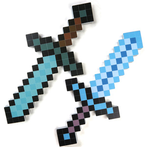 MC Cave Game Gaming Merchandise Armas Regalos para niños Pixel Weapons Diamond Sword Diamond Pickaxe Decoración coleccionable Juguetes de madera - Product Image 2