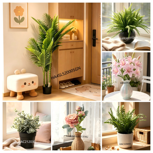 Pianta Succulenta Artificiale in Vaso di Cemento a Doppio Strato, Finta Crassula Stonecrop con Punte Rosse per Decorazione Casa e Ufficio - Product Image 5