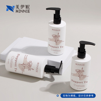 Hot Spot Blanc 300ml 500ml HDPE Bouteille à pompe en plastique Shampooing et Gel douche Bouteilles en plastique Bouteille de lotion pour le corps hydratante
