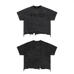 T-shirt vintage pour homme <span class=keywords><strong>ETAI</strong></span> en pur coton, coupe ample, col rond, respirant et anti-humidité, effet vieilli - Product Image 4