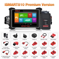 Herramienta de Diagnóstico Automotriz VIDENT ISMART810, Juego Completo, Todos los Sistemas, Más de 40 Funciones de Reinicio, Prueba Activa, Codificación de ECU, Programación de Llaves con Adaptador IMMO