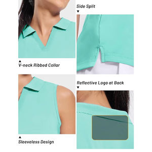 220 GSM femmes ajusté sans manches Polo 100% coton peigné piqué longue robe avec approvisionnement en vrac en gros Service personnalisé - Product Image 5