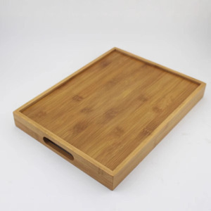 Bandeja de Servir Rectangular Grande de Bambú para Restaurante, con Diseño de Madera, SB-250 - Product Image 3