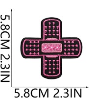 Assortiment de patchs brodés Kawaii en forme de fleurs et de cœurs, 48 pièces, pour motifs de dessins animés, à thermocoller sur tissu pour vestes et sacs à dos
