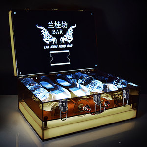 Estuche de Vino con LED y Logotipo Personalizado, Juego de Copas de Champán VIP para Bar KTV con Caja de Luz Recargable - Product Image 2