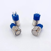 YL16C-B11GEZ Interrupteur à bouton-poussoir métallique 12/16/19/22MM 1NO à verrouillage, rond, éclairé par LED, bouton de démarrage 24V