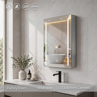 Armoire de salle de bain moderne Joystar personnalisable avec miroir lumineux et réglage de la température des couleurs (3 options)