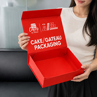 Kotak Kue Kardus Lipat Magnetik Khusus untuk Kue Kering, Roti Mewah, Camilan, Brownie, Biskuit, dan Kemasan Kue Kering