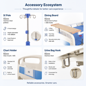 <span class=keywords><strong>Lit</strong></span> médical manuel à deux manivelles LEHO, prix usine, pour soins à <span class=keywords><strong>domicile</strong></span>, USI et hôpital, pour patients - Product Image 4