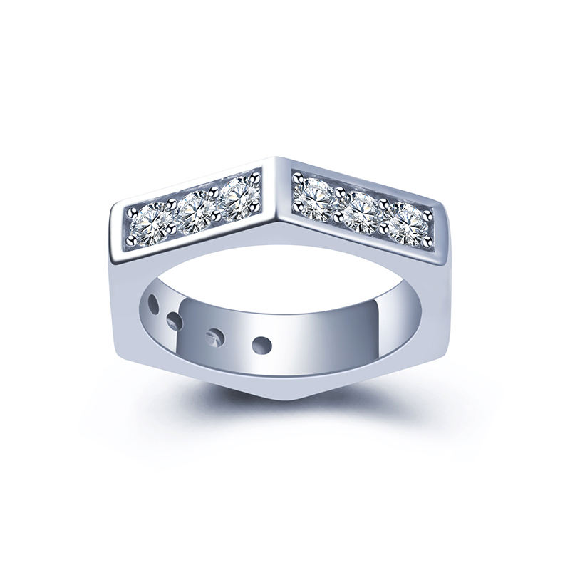 Messi Jewelry Lab Grown Diamond Ring S925 Sterling Silver