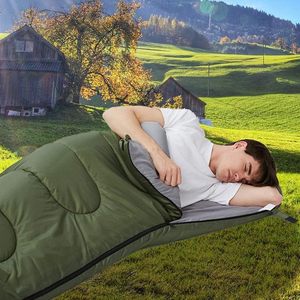 Sac de couchage adulte extérieur d'hiver unique isolation épaissie avec conception d'enveloppe portable camping chaud pour hommes femmes polyester - Product Image 3
