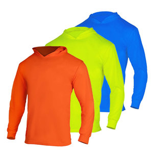 低MOQポリエステル高視認性作業服メンズ建築作業用シャツ黄色安全ドライフィット長袖フード付きシャツカスタムロゴ - Product Image 2