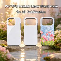 Coque de téléphone FONLYU 3D PC+TPU robuste pour sublimation, compatible iPhone 17 Pro Max, personnalisable, vierge, pour sublimation