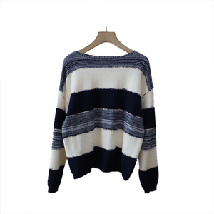 Nouveau Pull Tricoté Imprimé Rayé Color Block Amincissant et Polyvalent pour Femme, Collection Automne 2026, Effet Rajeunissant, Tendance et Personnalisé - Product Image 1
