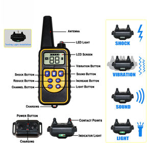 डो पीईटी शीर्ष विक्रेता 800m एलसीडी स्मार्ट कस्टम रिचार्जेबल निविड़ अंधकार इलेक्ट्रॉनिक सदमे दूरस्थ कुत्ता प्रशिक्षण कॉलर - Product Image 6