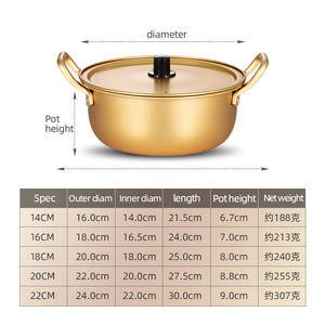 YUEDISI Utensilios de cocina Estilo coreano Mariscos Olla Sopa Olla caliente Doble ASA Aluminio Fideos Pan - Product Image 6